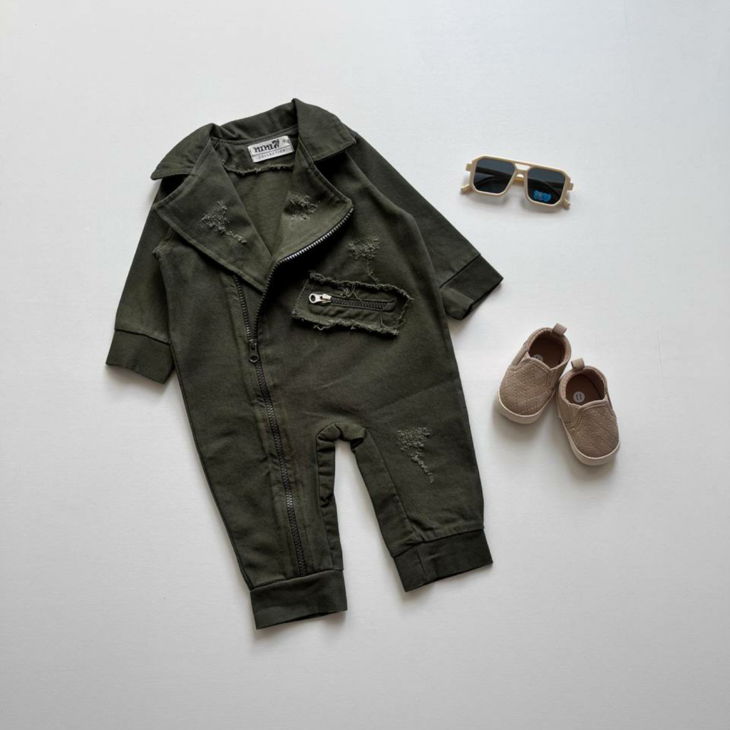 سرهمی کتان یقه ایتالیایی سبز ۱۰۱۱