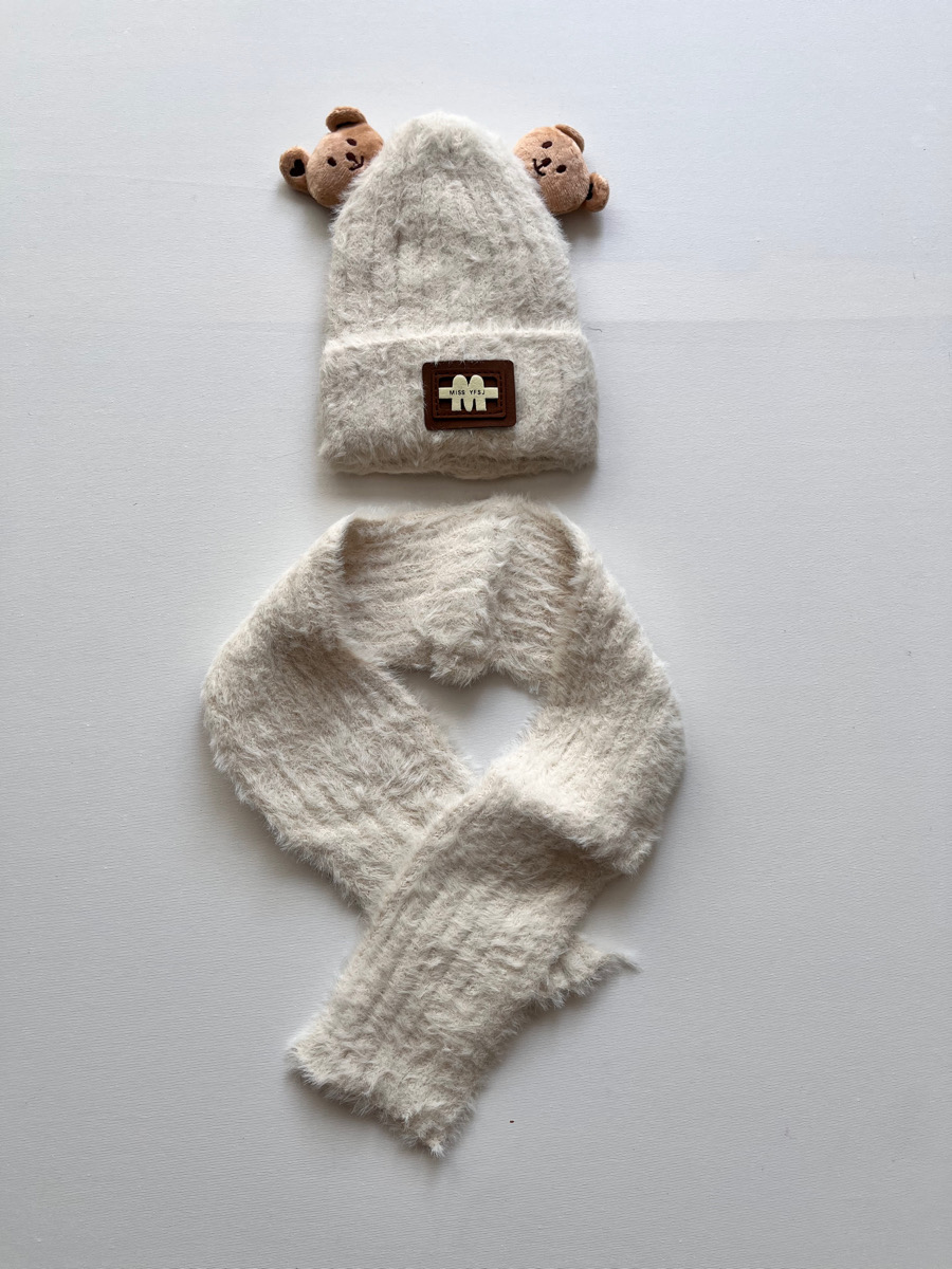 شال و کلاه موهر تدی شیری ۱۰۰۶۱