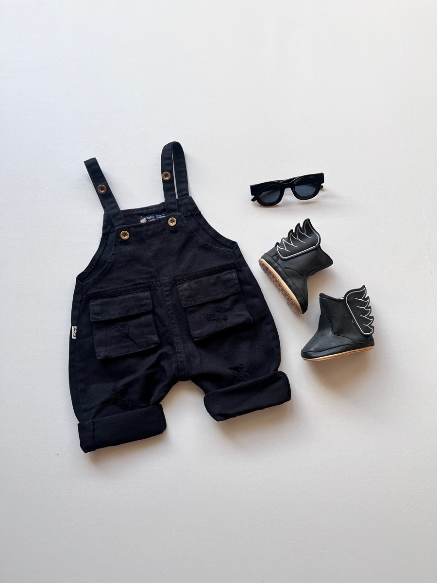 بیلر سیاه کتان ۲ جیب ۳۰۲۹