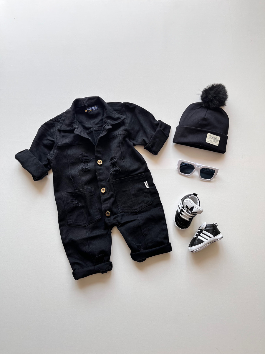 سرهمی کتان سیاه دو جیب ۱۰۴۴