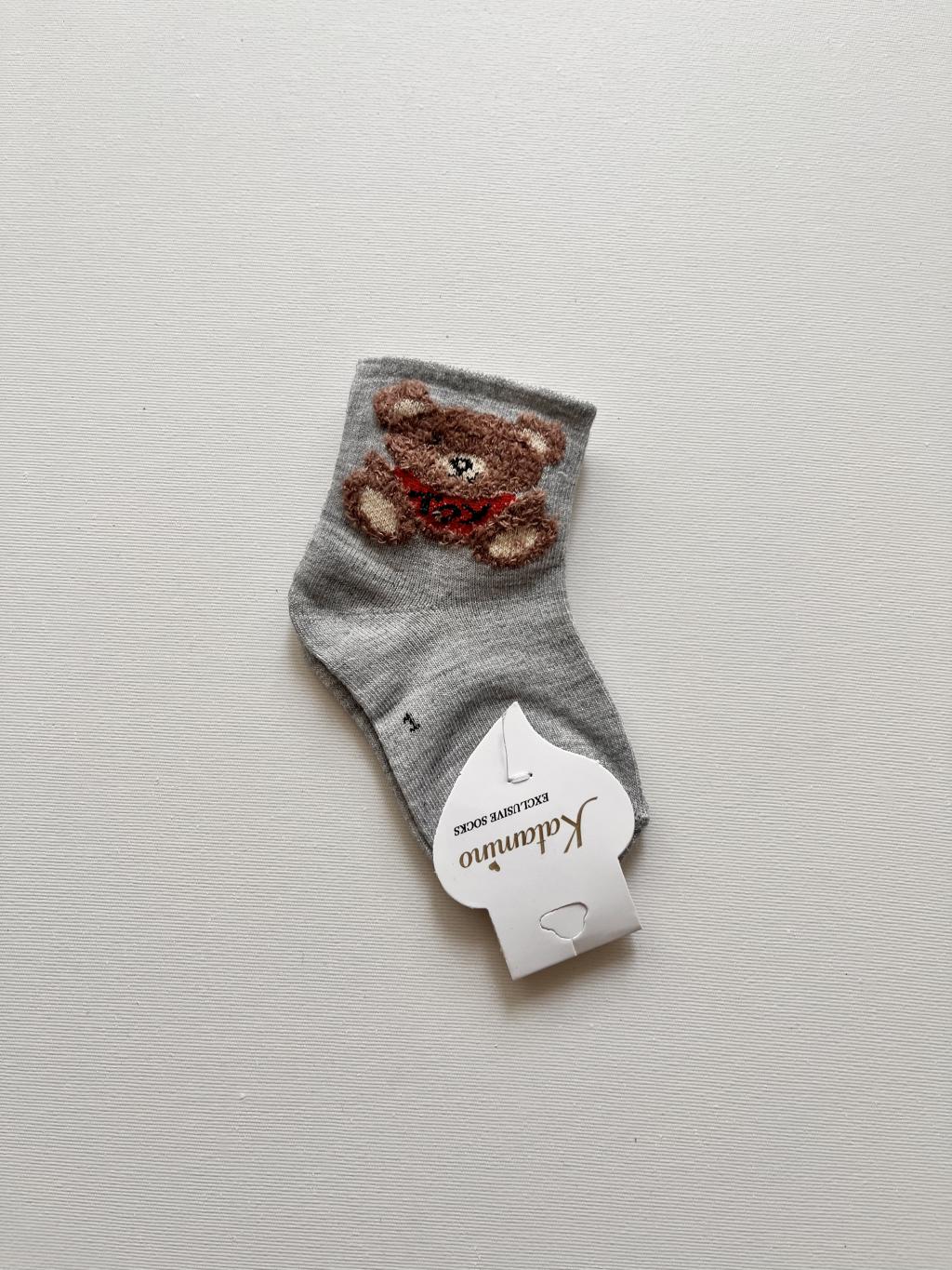 جوراب نخی تدی نشسته طوسی روشن ۴۰۳۰