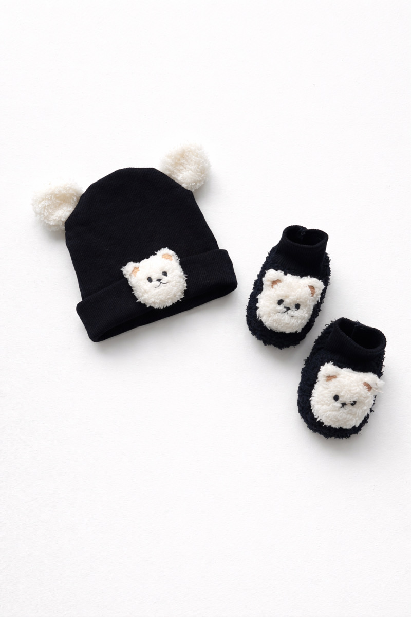 ست پاپوش و کلاه سیاه و سفید تدی ۵۰۱۲۱