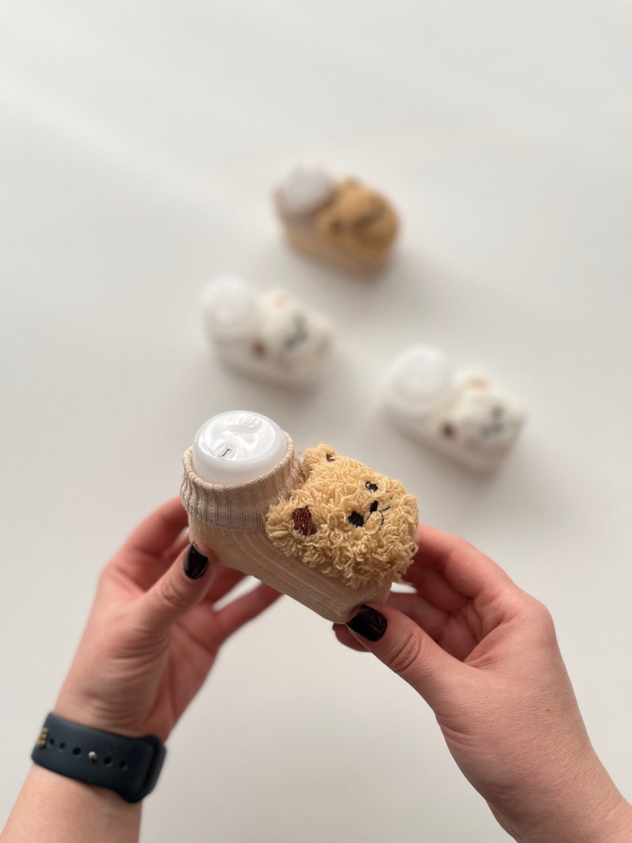 جوراب تدی نسکافه ای نوزادی ۴۰۶۰