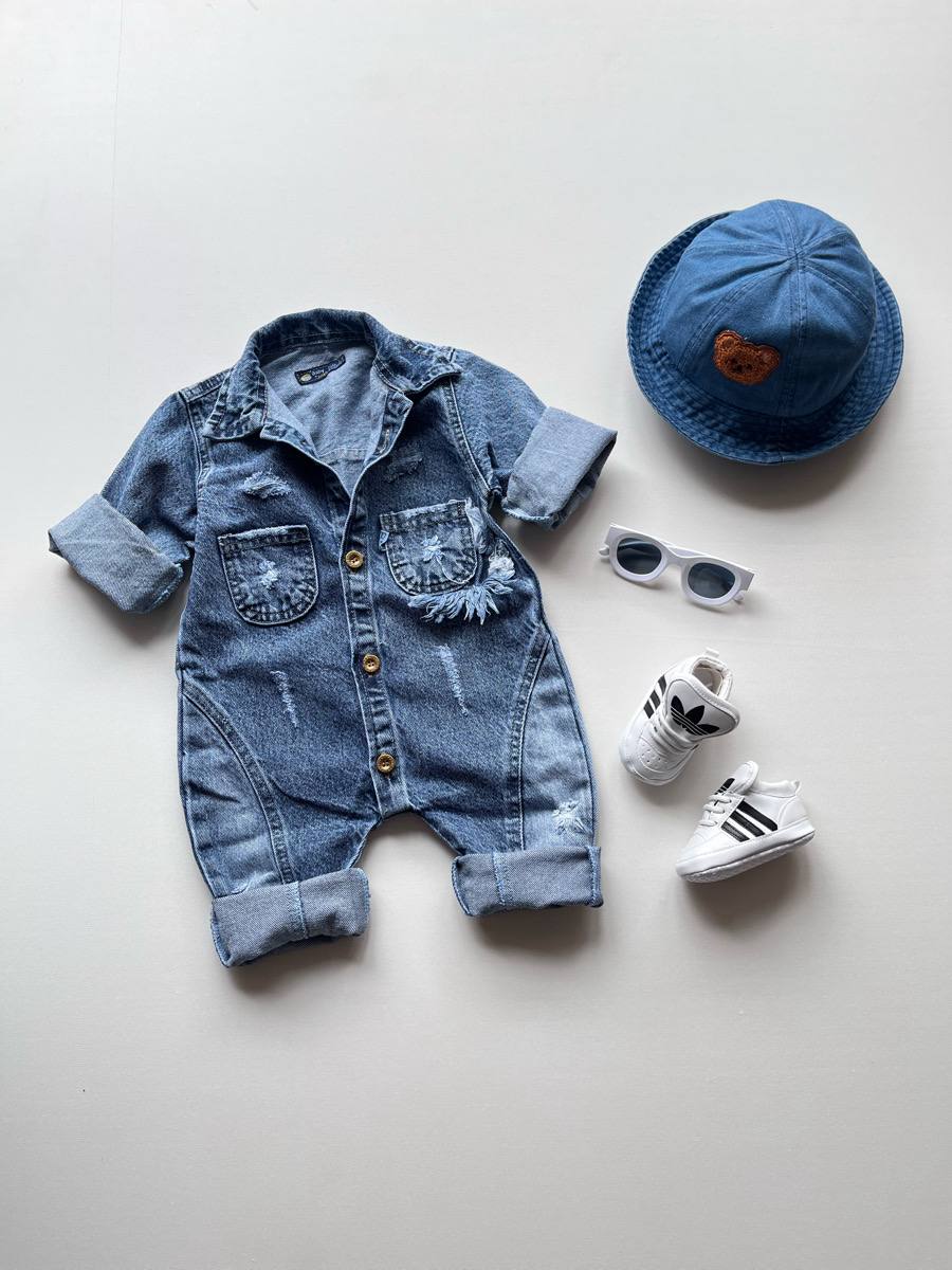 سرهمی جین آبی تیره دو تیکه ۱۰۱۱۷