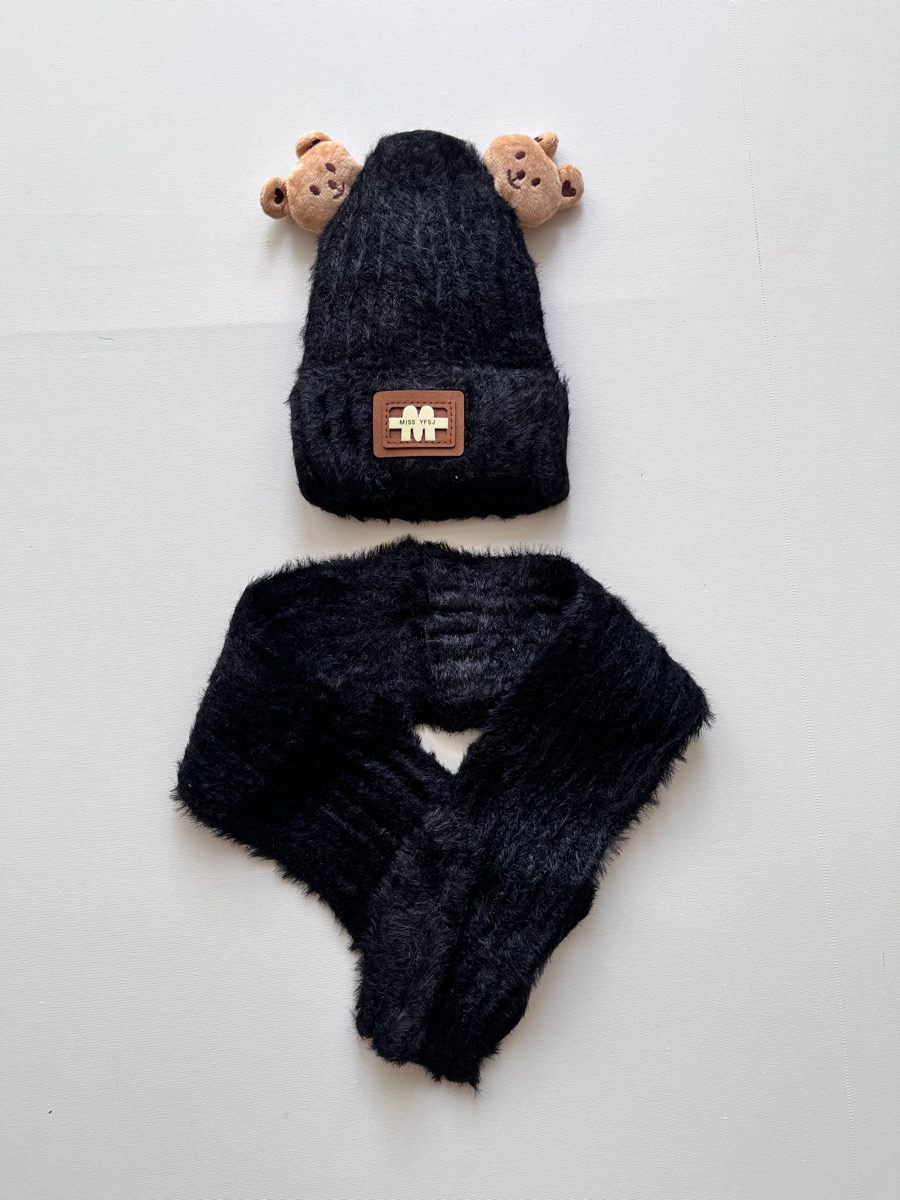 شال و کلاه موهر تدی سیاه ۱۰۰۶۲