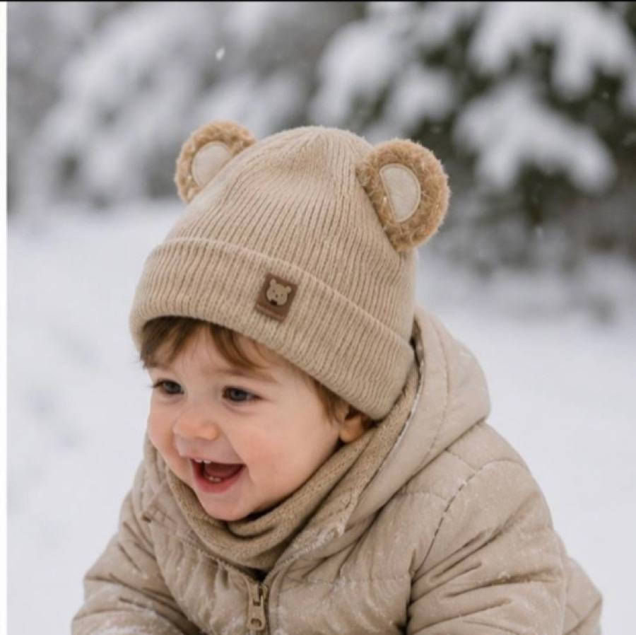 کلاه بافت کرم گوش دار تدی ۱۰۰۱۴۲