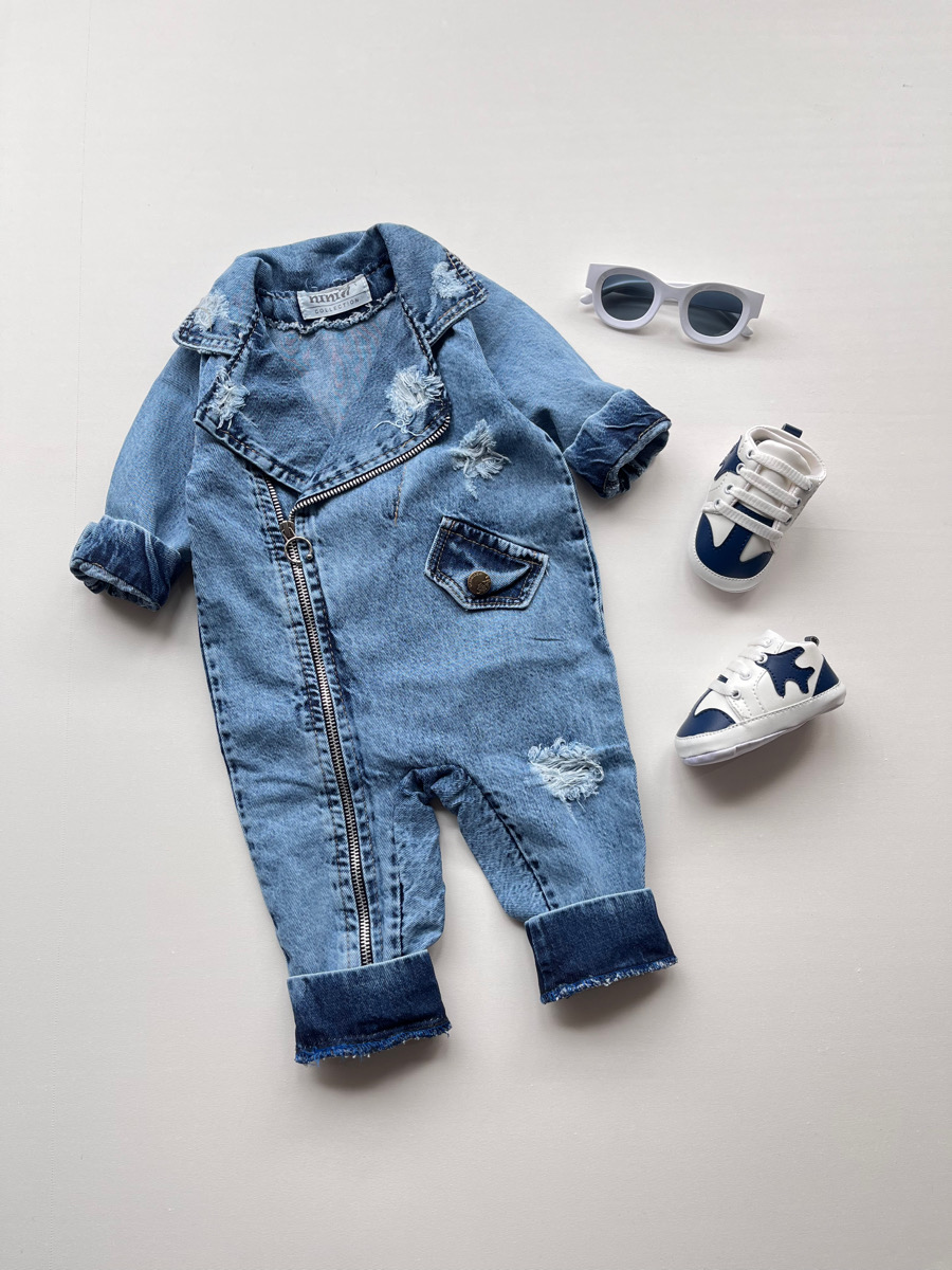 سرهمی جین آبی یقه ایتالیایی ۱۰۱۰۸