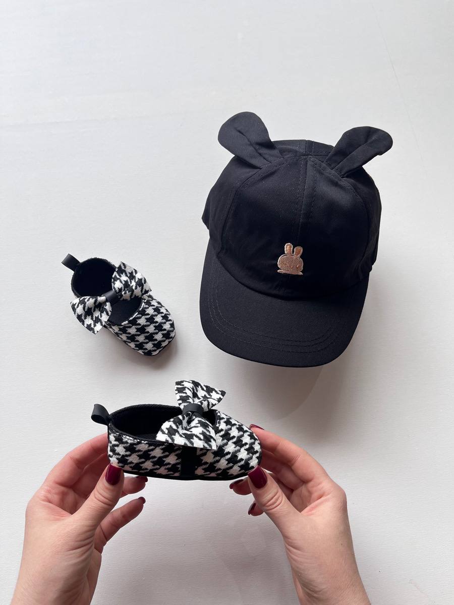 پاپوش مخمل پاپیون سفید و سیاه ۵۰۱۲۰