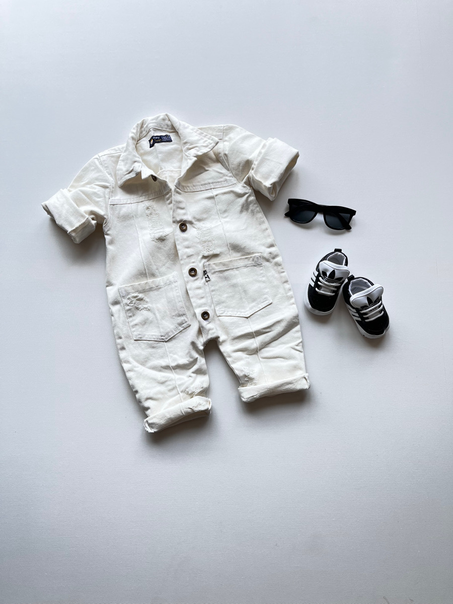 سرهمی کتان سفید دو جیب ۱۰۳۶