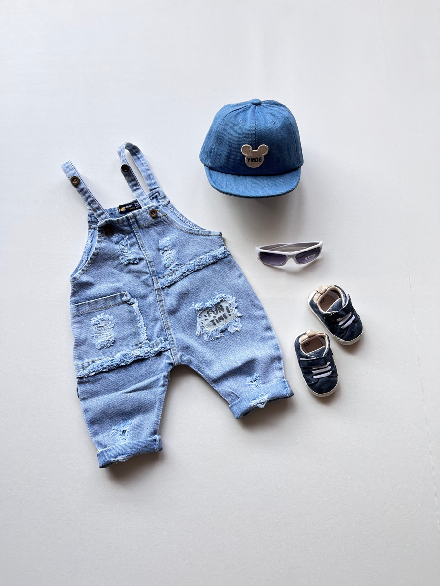 بیلر جین شلواری آبی جیب ریش ۳۰۳۶