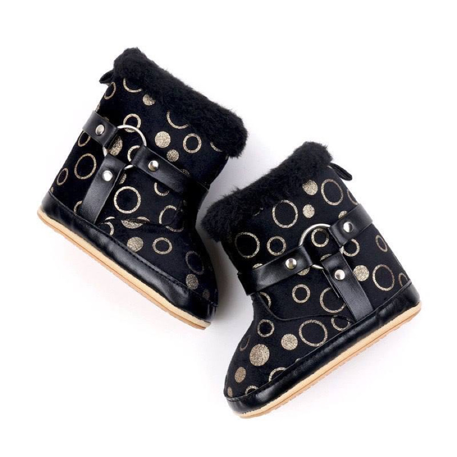 پاپوش ساق دار سگک دار سیاه حبابی ۵۰۹۳