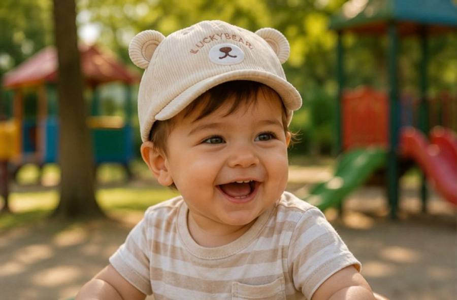 کلاه مخمل کرم لاکی بیئر ۱۰۰۹۲