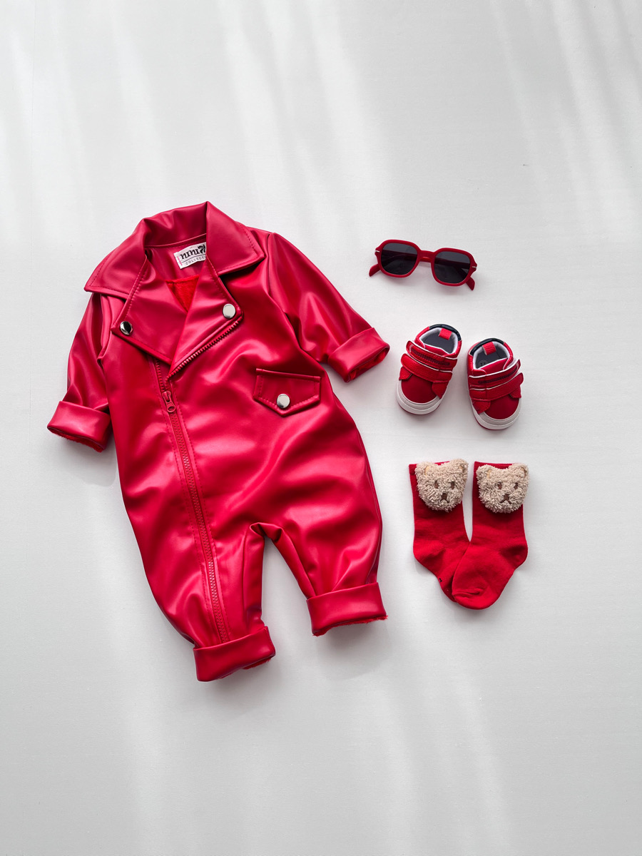 سرهمی چرم قرمز یقه ایتالیایی ۱۰۷۸