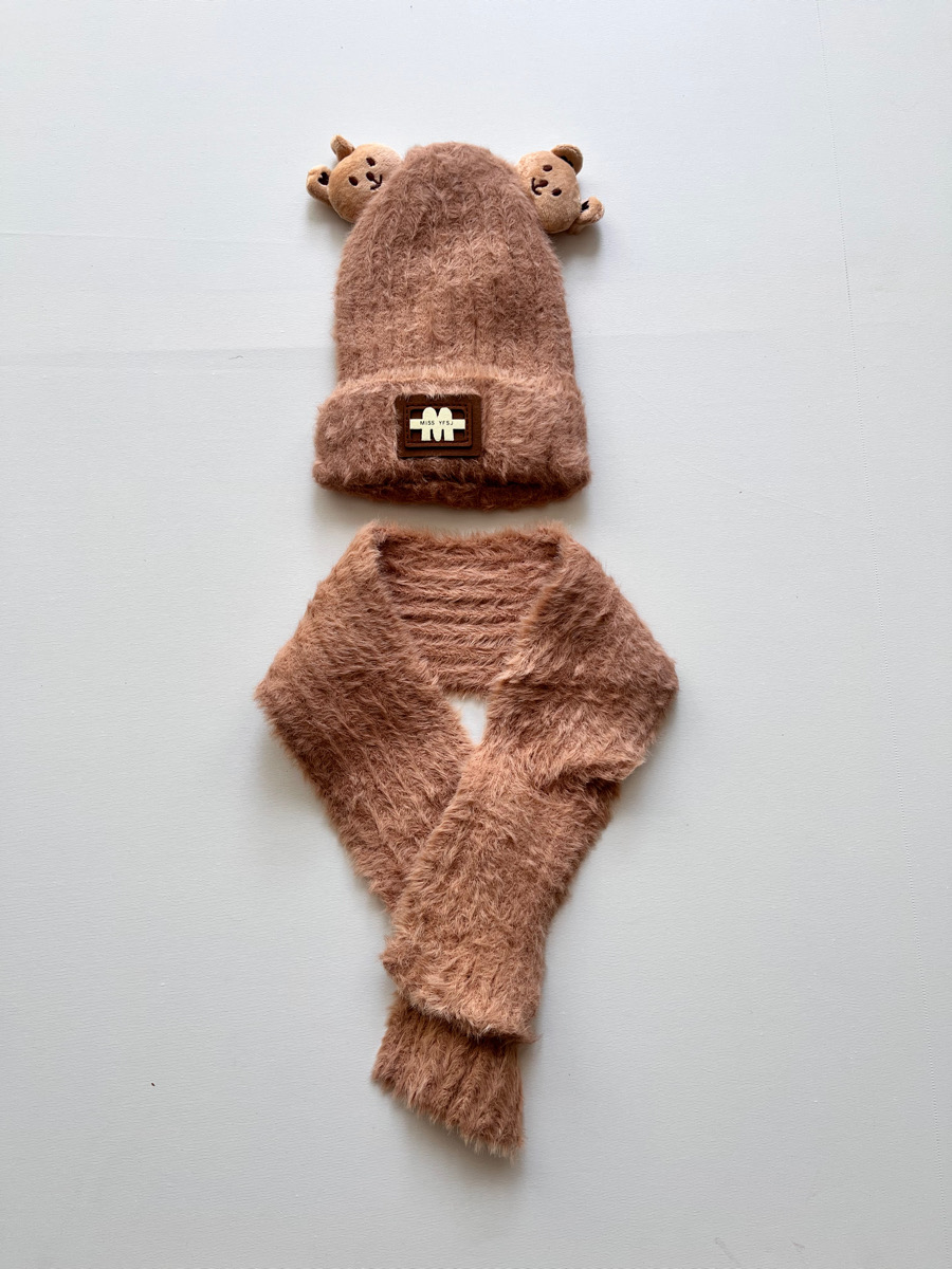 شال و کلاه موهر تدی نسکافه ای ۱۰۰۶۰