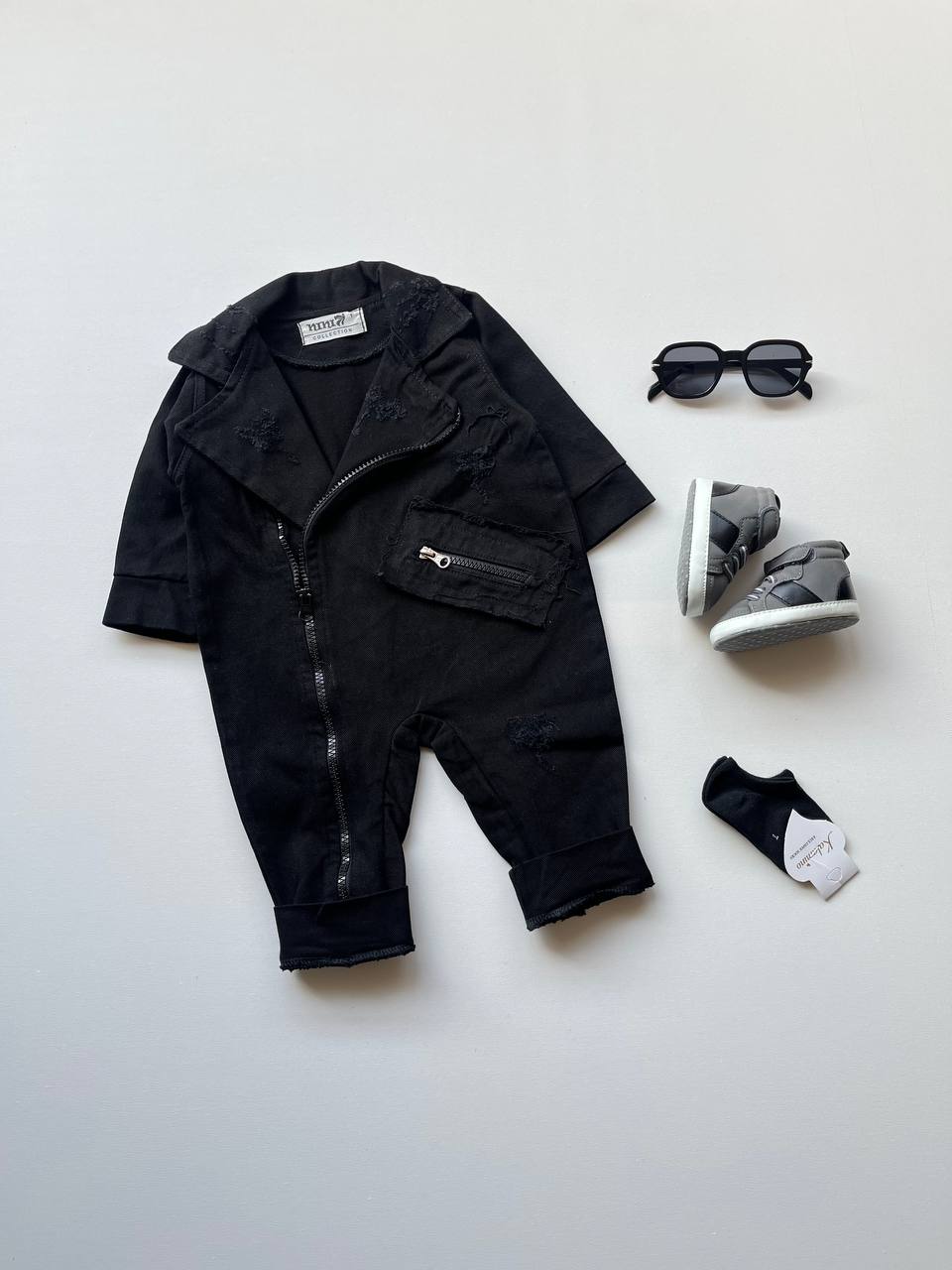 سرهمی کتان یقه ایتالیایی سیاه ۱۰۱۲