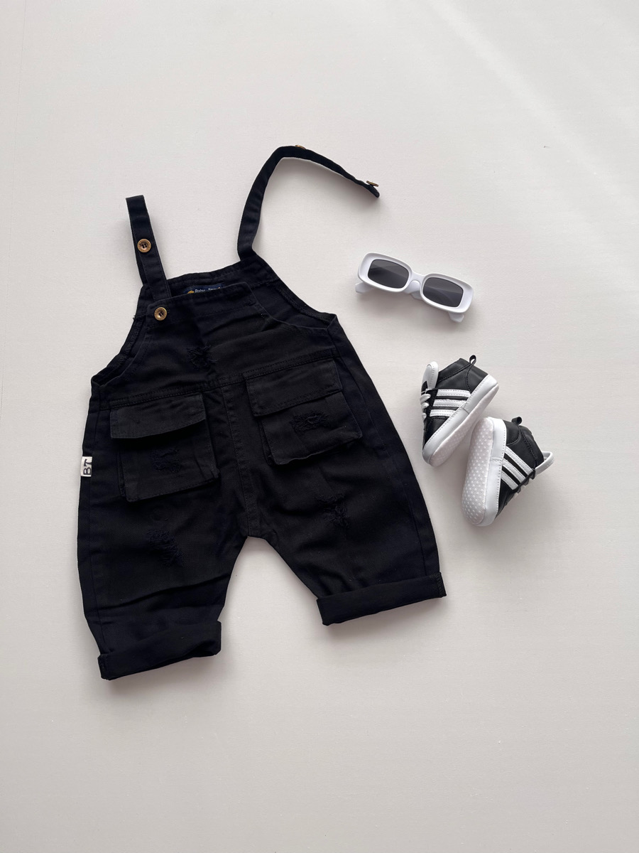 بیلر سیاه کتان 2 جیب ۳۰۳۸